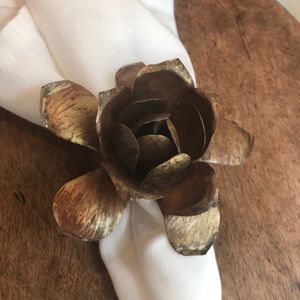 New! Set of 6 bronze and gold napkin rings